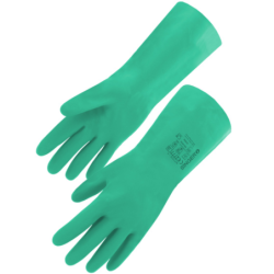 Gant nitrile vert floque 33cm ep.0.38 t.10