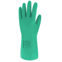 Gant nitrile vert floque 33cm ep.0.38 t.10