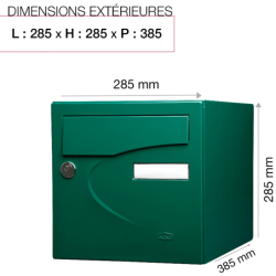 Boîte aux lettres préférence, 1 porte vert 6005