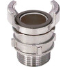 Raccord symétrique inox mâle 4 + verrou