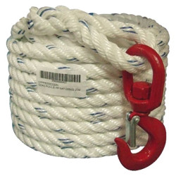 Corde poulie polypropylene+crochet naturel diam.20 - 25m