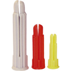 Cheville pc p/vis a bois p 8 c rouge b100
