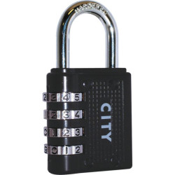 Cadenas a chiffres city 44/40 noir 4molettes