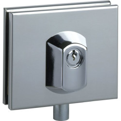 Serrure basse p/pte verre 2ent. de cles - inox poli