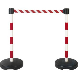 Kit 2 poteaux pvc r/b equipe sangle etirable