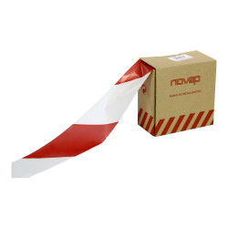 Ruban chantier rouge/blanc 65 mm x 100m