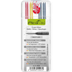 Lot de mines pour marqueur de trou profond pica-dry graphite, jaune, rouge