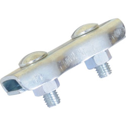 Serre cable plat acier cadmie 2 boulons diam. 4
