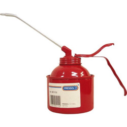 Burette metallique rouge bec rigide coude