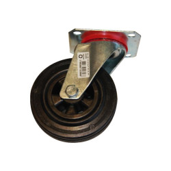 Roulette caoutchouc noir pivotante diam. 65 h. 85