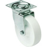 Roulette polyamide blanc fixe diam. 80 h. 100