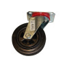 Roulette caoutchouc noir fixe diam. 125 h. 155