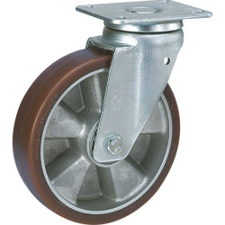 Roue polyurethane sur jante alu pivotante diam. 160 h. 205