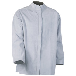 Veste cuir croute pour soudeur longueur 80 cms taille m