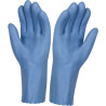 Gant latex naturel bleu tout enduit s/coton interlock taille 7 1/2
