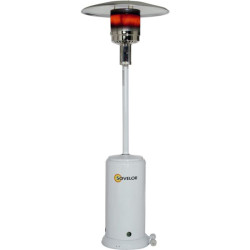 Parasol chauffant mobile gaz propane blanc