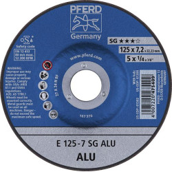 Meule d'ébarbage coudée pour aluminium a24nsg 125x7,2mm pferd