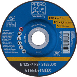 Meule d'ébarbage coudée psfsteelox 125x7mm pferd
