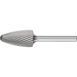 Fraise sur tige carbure forme ogive bout rond 1630 3 6mm 16x30mm pferd