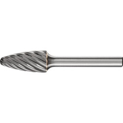 Fraise sur tige carbure forme ogive bout rond 1225 inox 6mm 12x25mm pferd