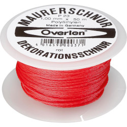 Cordeau de maçon polyéthylène 1mmx50m rouge overmann