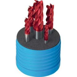 Jeu de fraises ratio long ues carbure monobloc fire 5 pièces d4 queue hb 6-1 6mm gühring