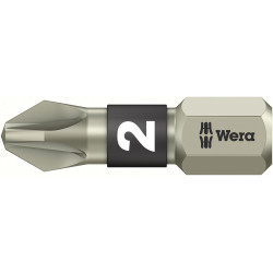 Embout inox 1/4 din3126c6,3 pz2x25mm wera