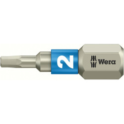Embout inox 1/4 din3126c6,3 six pans femelle 2x25mm wera