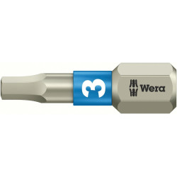 Embout inox 1/4 din3126c6,3 six pans femelle 3x25mm wera