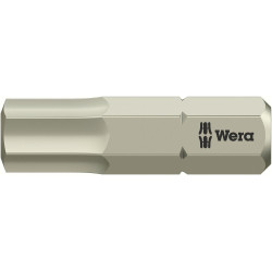 Embout inox 1/4 din3126c6,3 six pans femelle 6x25mm wera