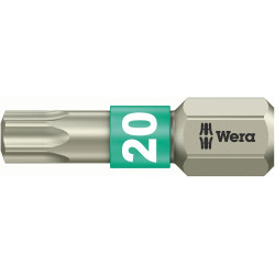 Embout inox 1/4 din3126c6,3 t20x25mm wera