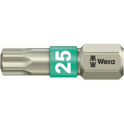 Embout inox 1/4 din3126c6,3 t25x25mm wera