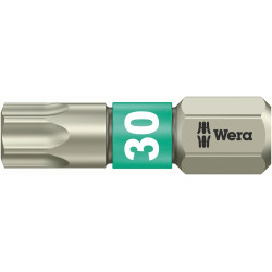 Embout inox 1/4 din3126c 6,3 t30x25mm wera