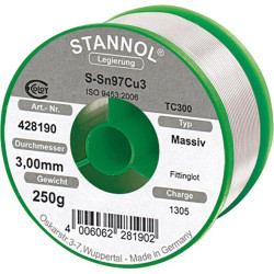 Fil à souder pour raccords de robinetterie 97 n° 428190 stannol